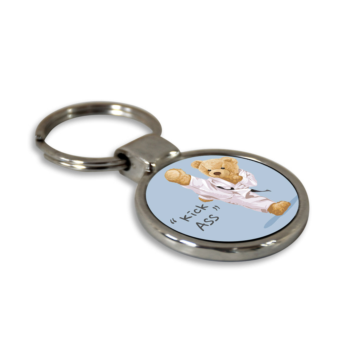 Kick Ass Round Metal Keychain-4