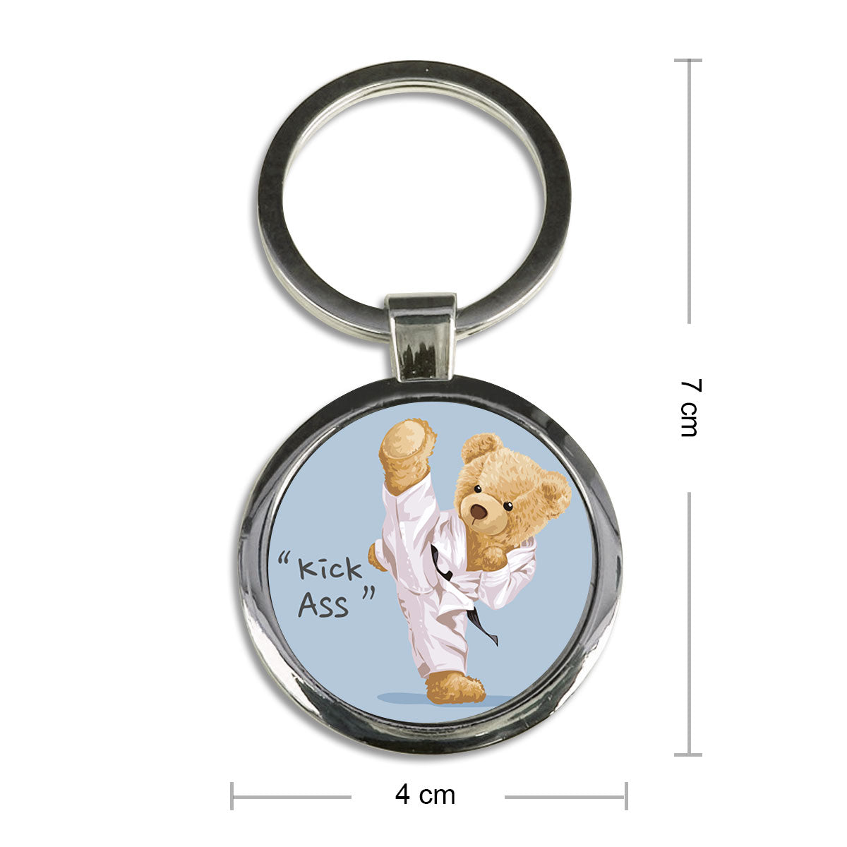 Kick Ass Round Metal Keychain-2