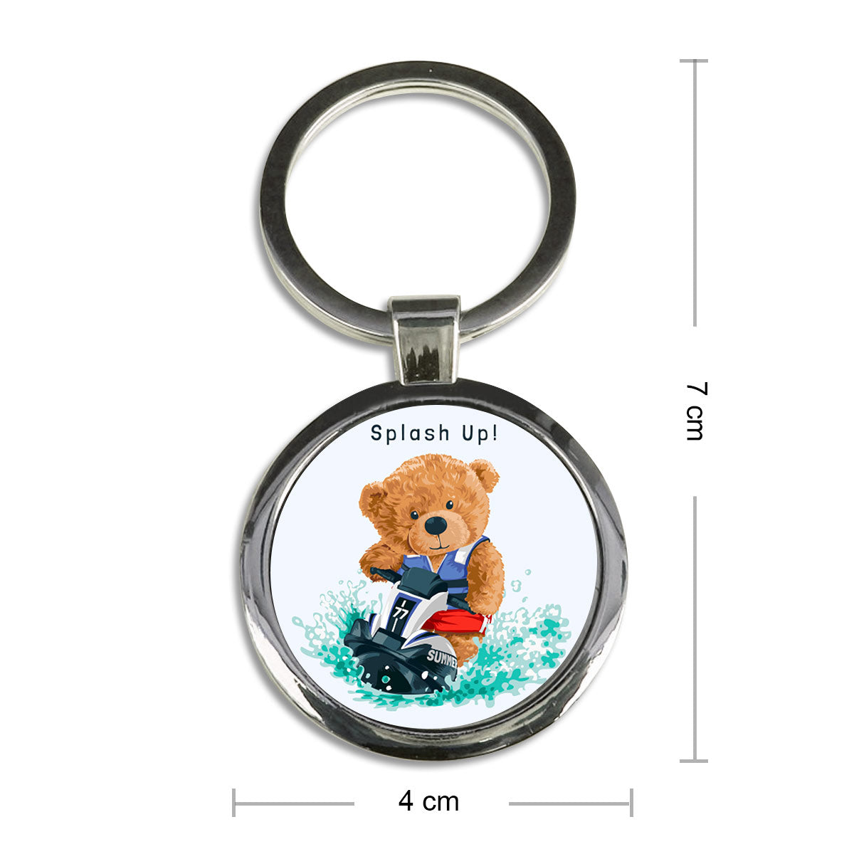Splash Up Round Metal Keychain-2