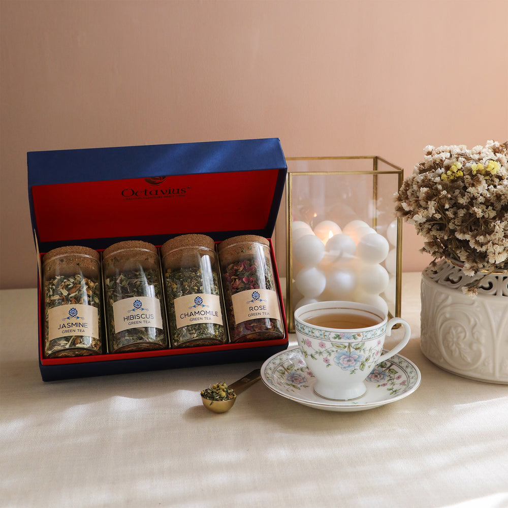 Tea Time Treasure-Floral Infusions (4 Assorted Loose Leaf Green Teas)-1