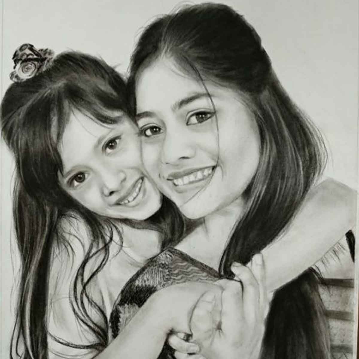 Baby Charcoal Drawing From Photo-2