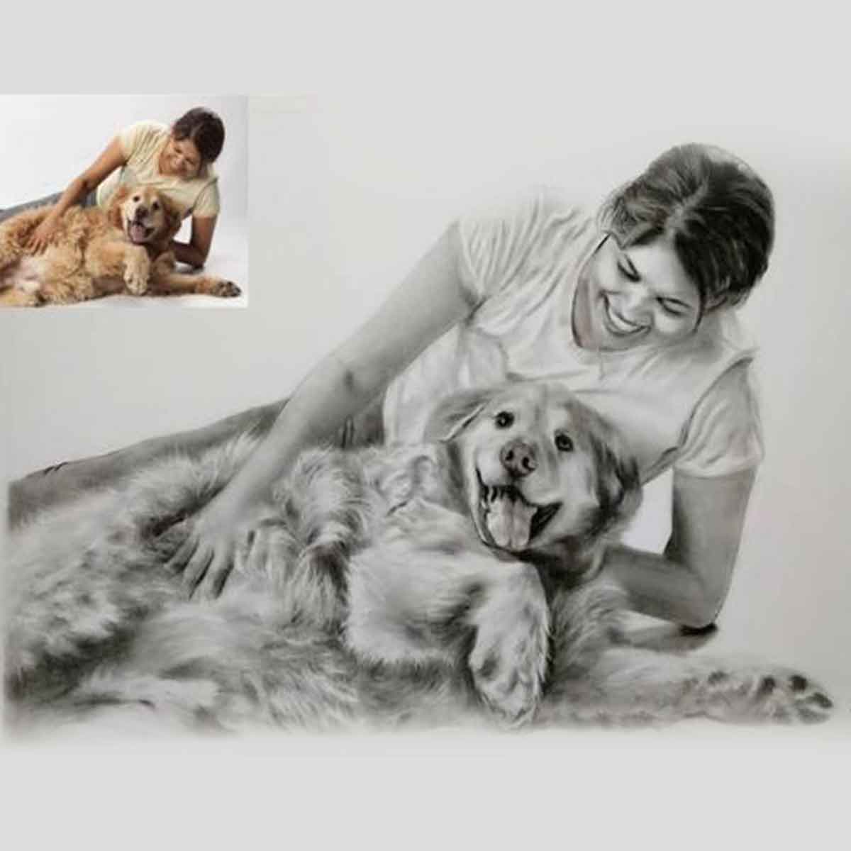 Pet Charcoal Drawing From Photo