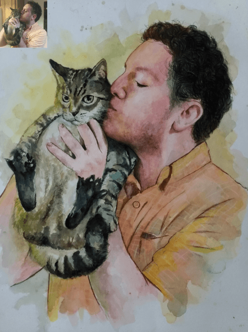 Pet Watercolor Painting From Photo