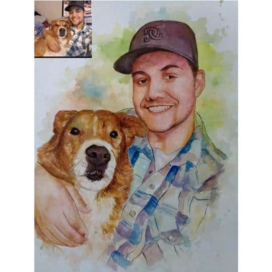 Pet Watercolor Painting From Photo-3