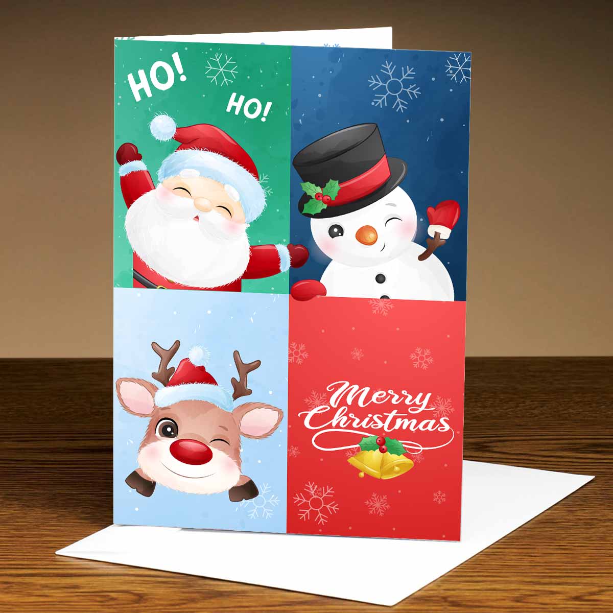 Santa & Friends Wish a Merry Christmas Card-1