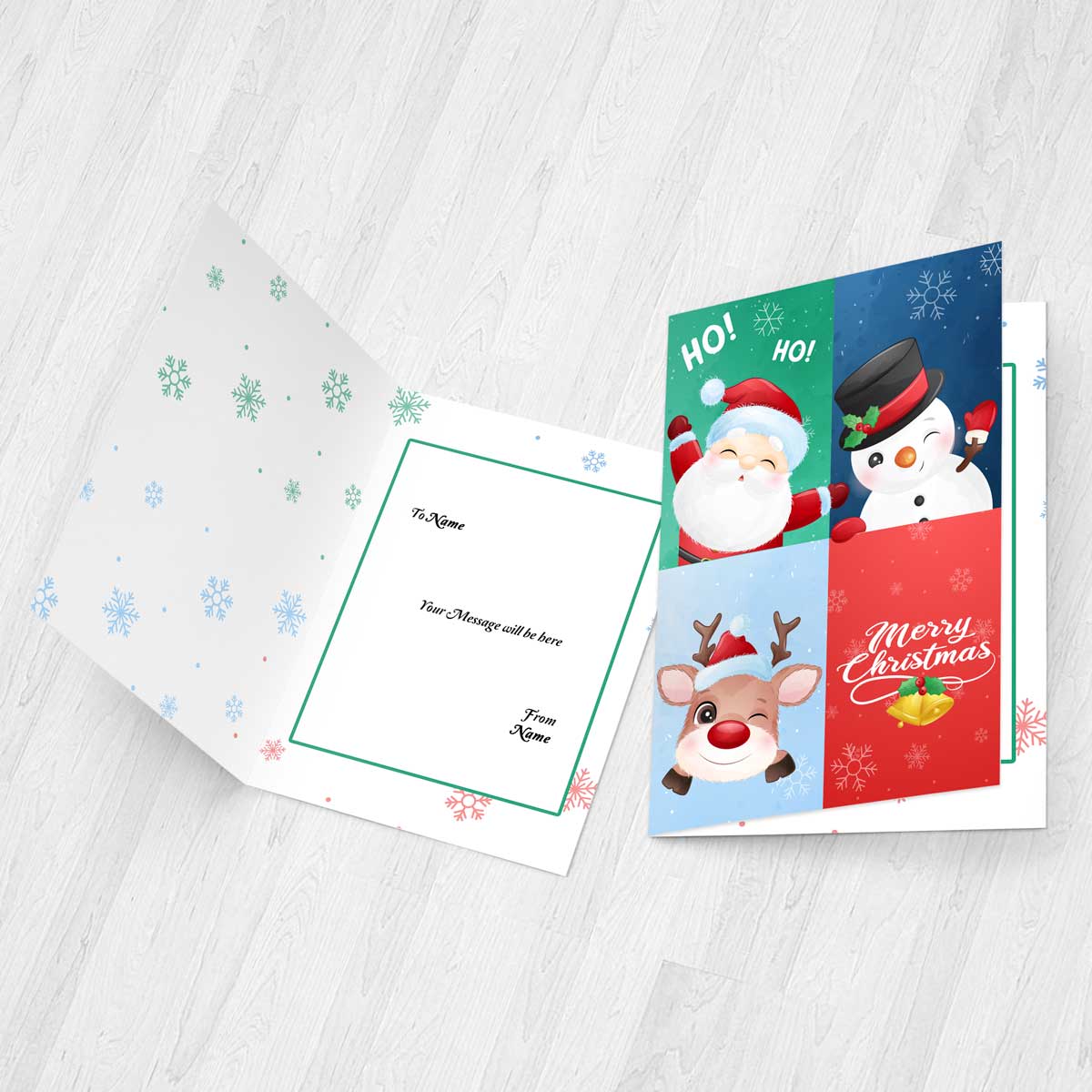 Santa & Friends Wish a Merry Christmas Card-3