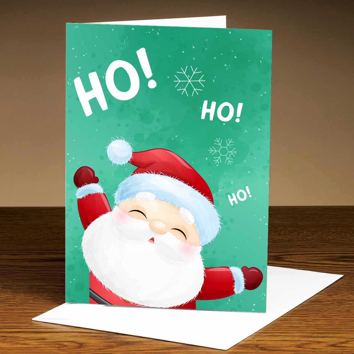 Ho Ho Santa Christmas Card