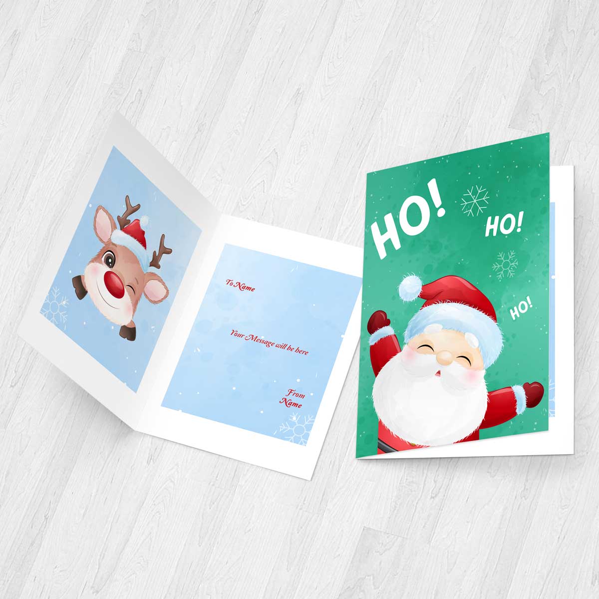 Ho Ho Santa Christmas Card-3