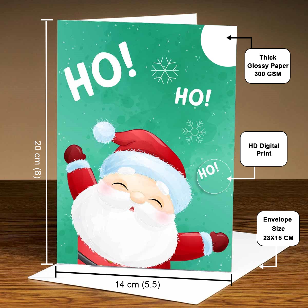 Ho Ho Santa Christmas Card-4