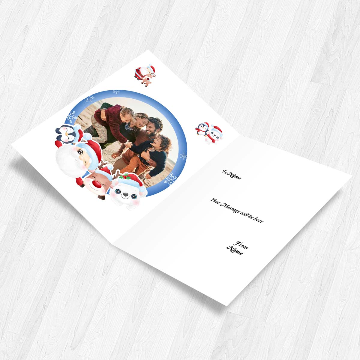 Personalised Santa Sleigh Christmas card-2
