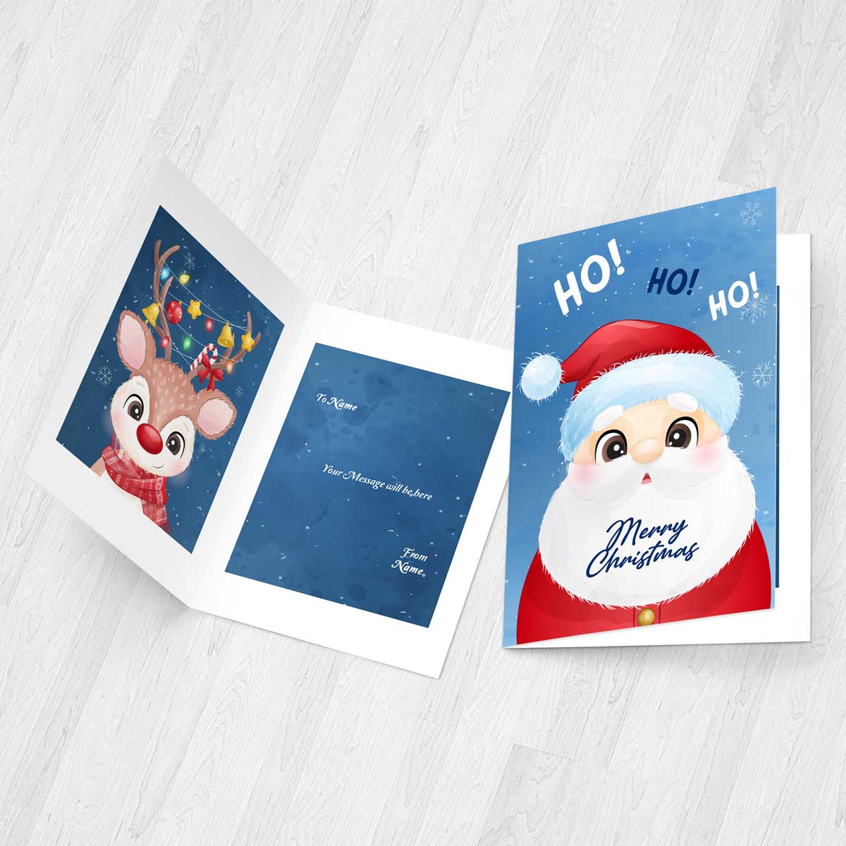 Santa Send his Love Ho Ho Christmas Card-3