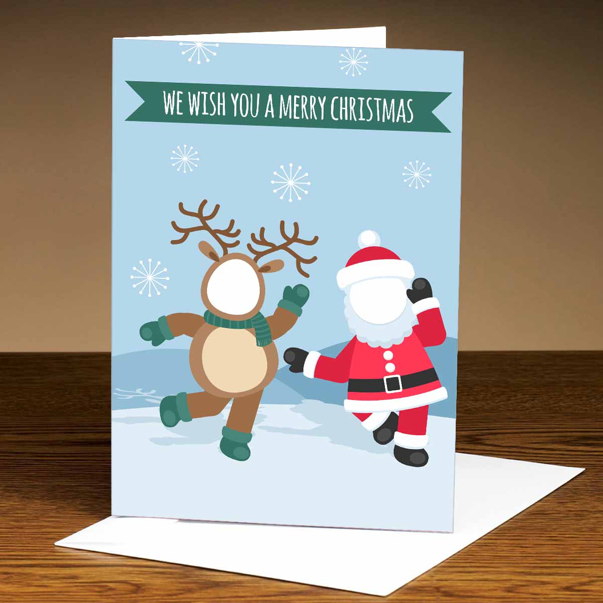 Personalised Rudolph & Santa Dance Christmas Card-1