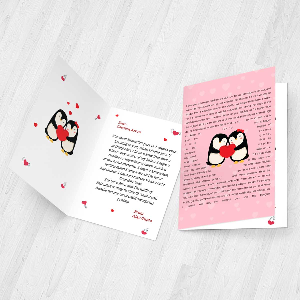 Personalised You're my Penguin Card-3