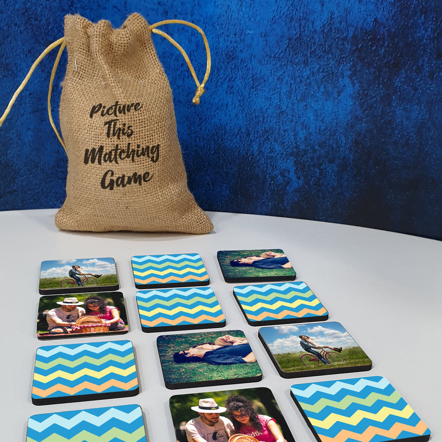 Personalised Photo Memory Game Triangle Wave