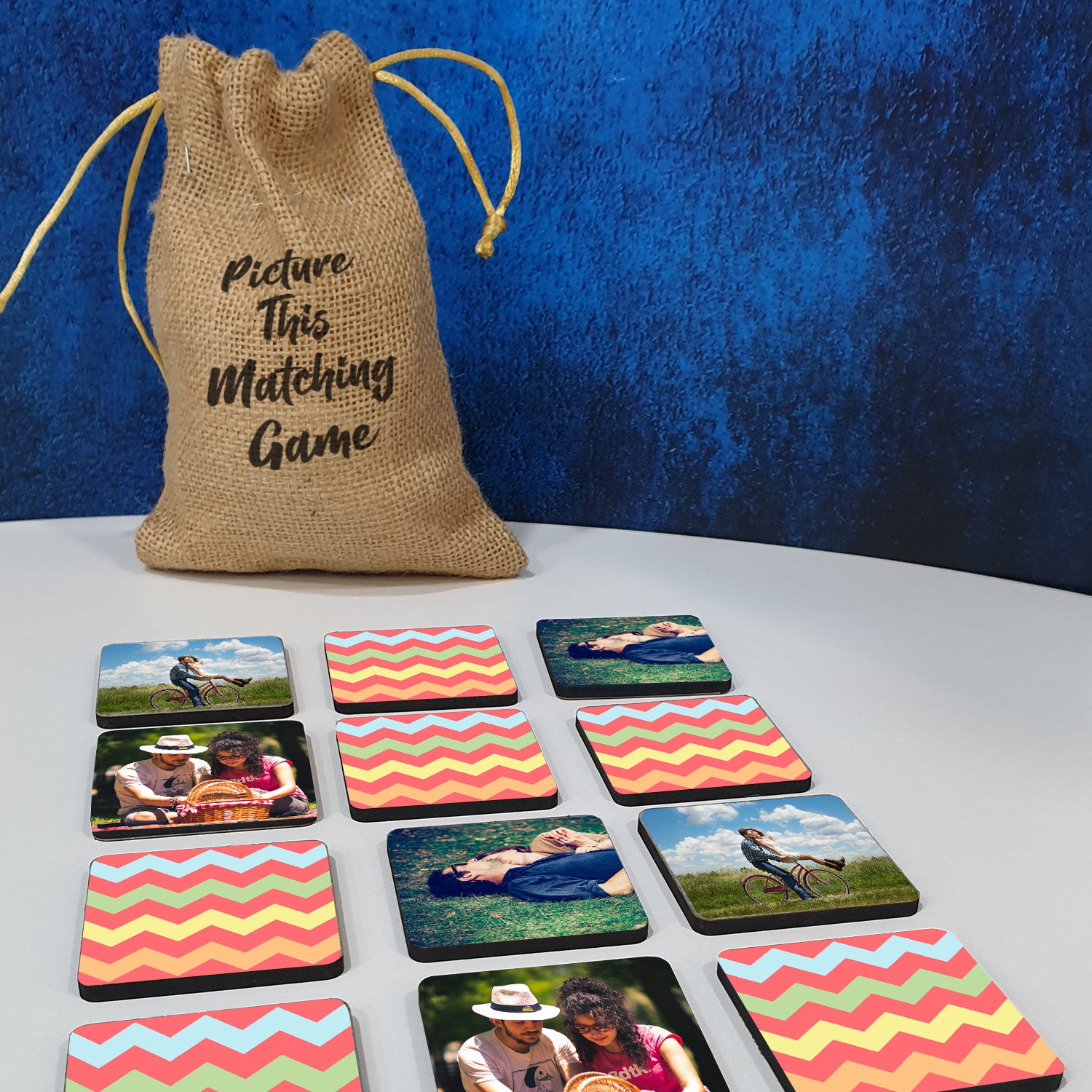 Personalised Photo Memory Game Triangle Wave