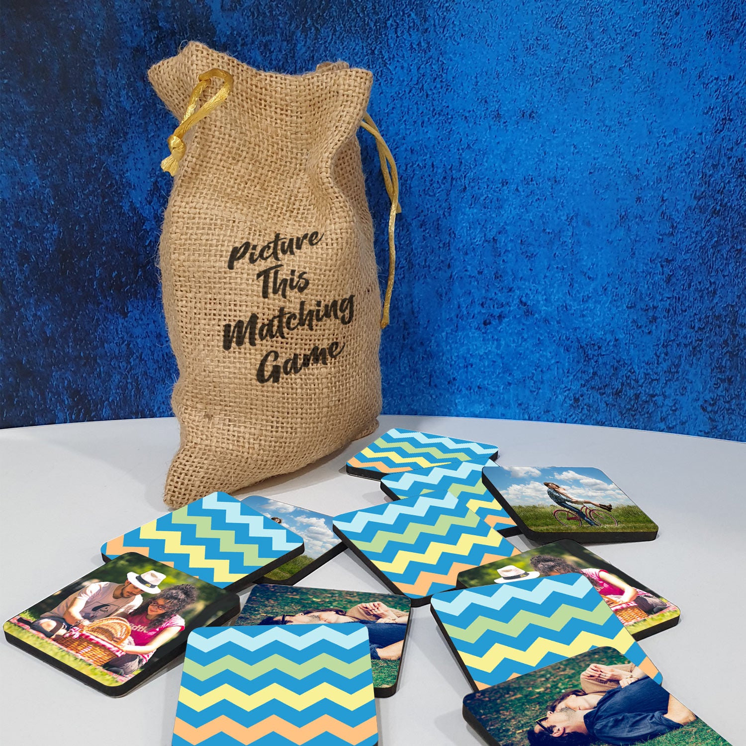 Personalised Photo Memory Game Triangle Wave