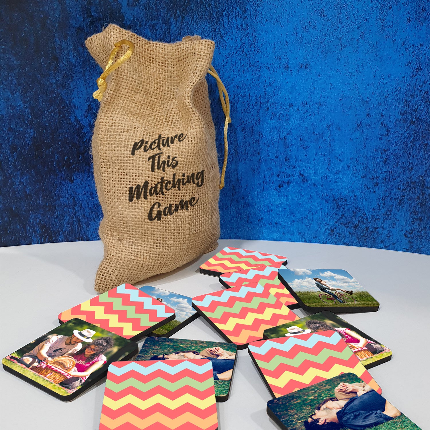 Personalised Photo Memory Game Triangle Wave