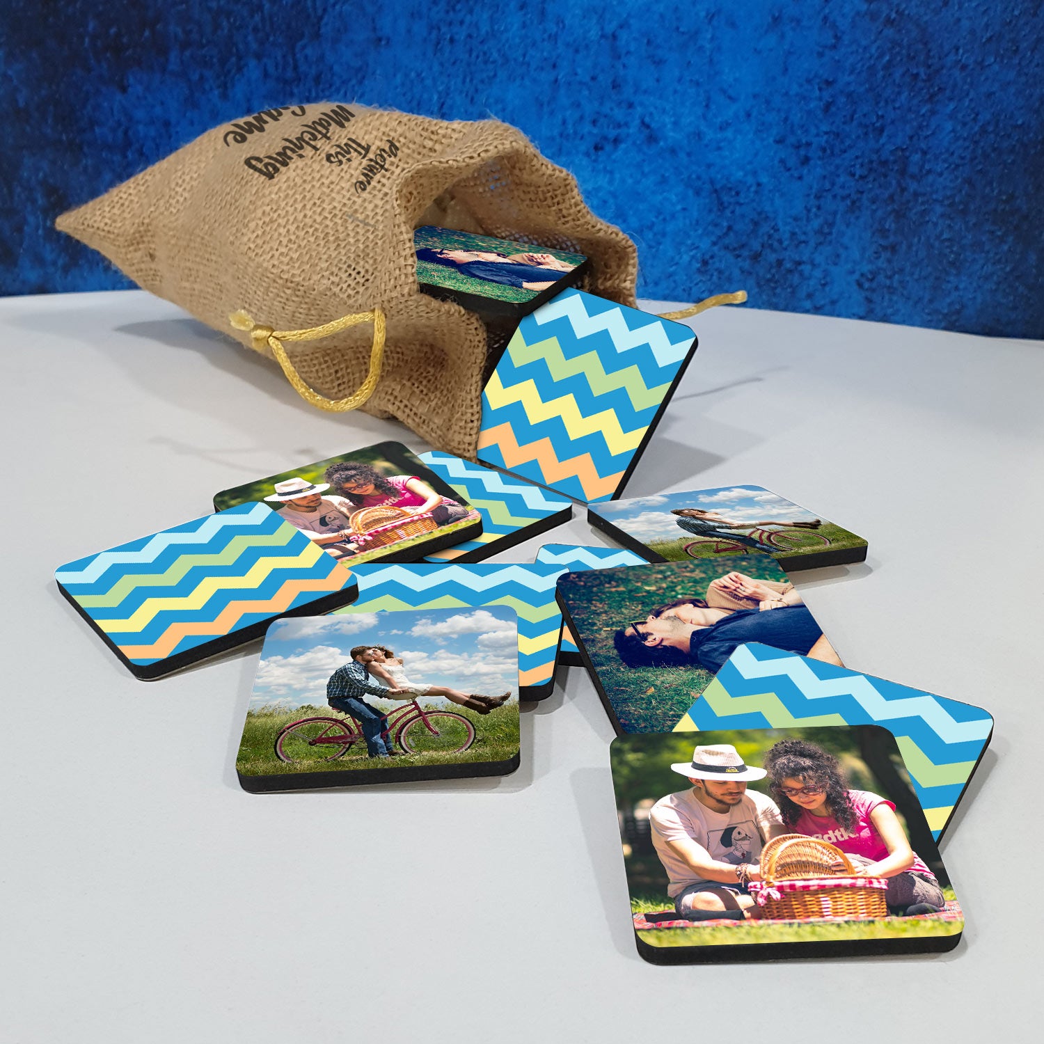 Personalised Photo Memory Game Triangle Wave
