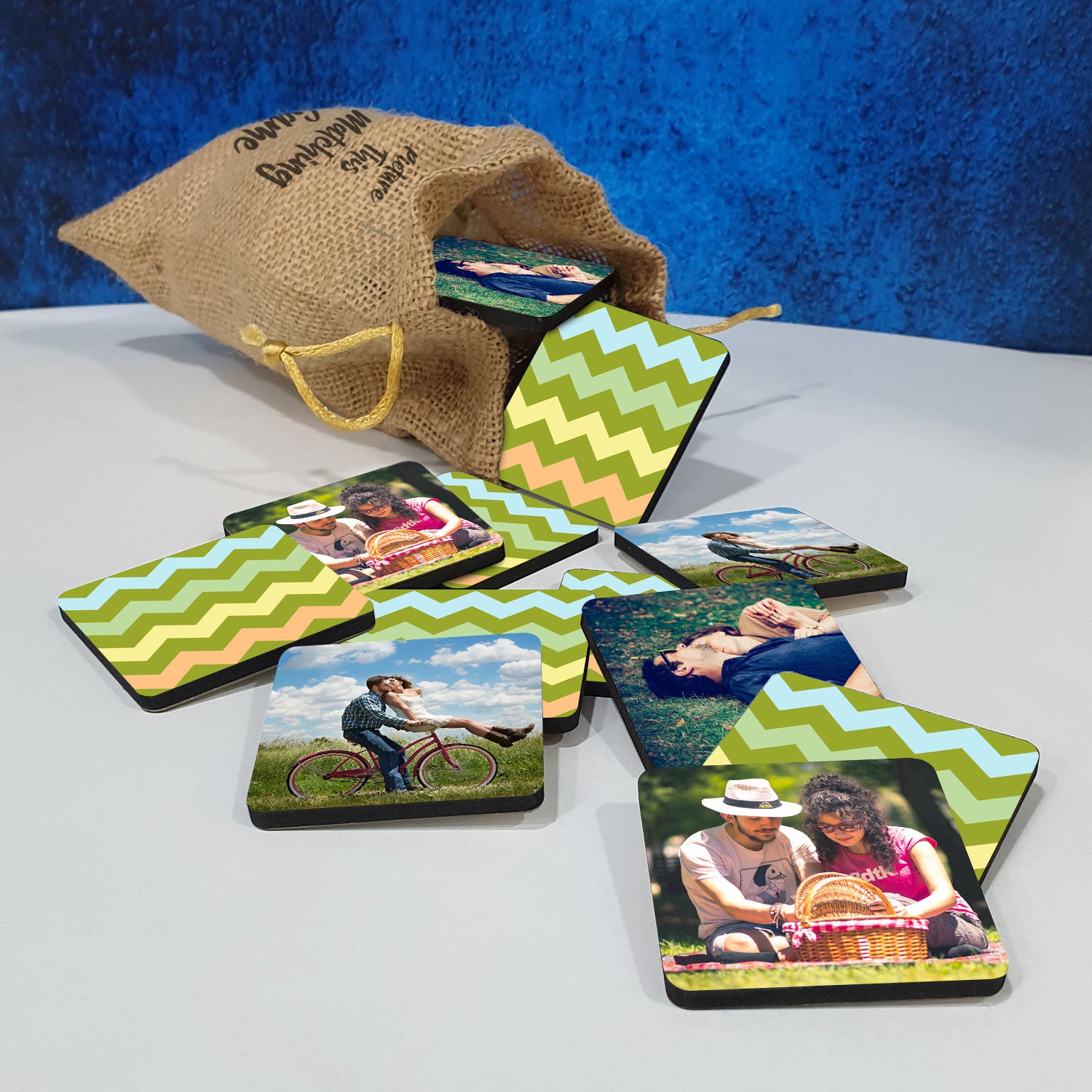 Personalised Photo Memory Game Triangle Wave