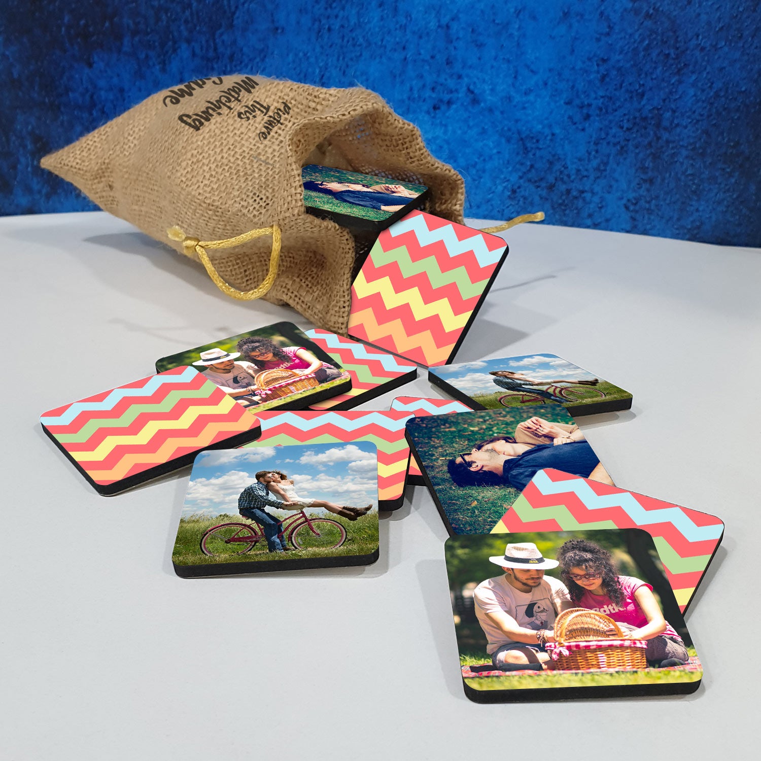 Personalised Photo Memory Game Triangle Wave