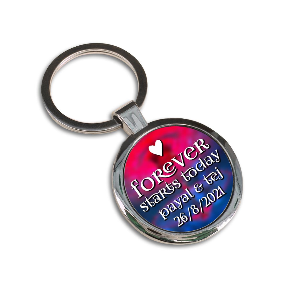 Personalised Forever Starts Today Metal Keychain