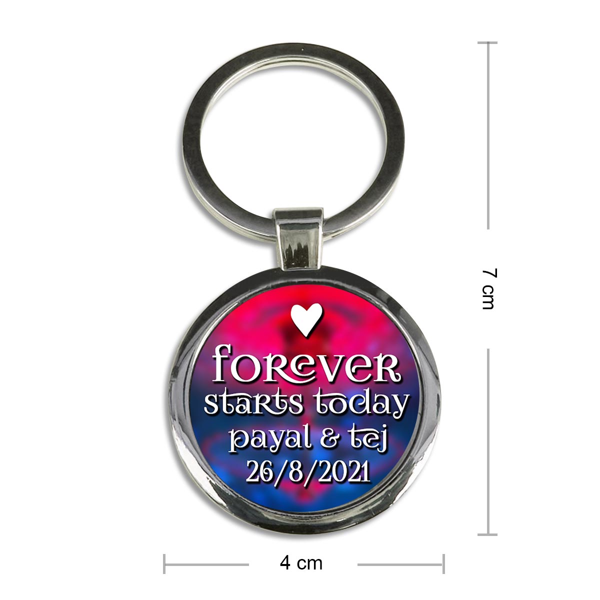 Personalised Forever Starts Today Metal Keychain
