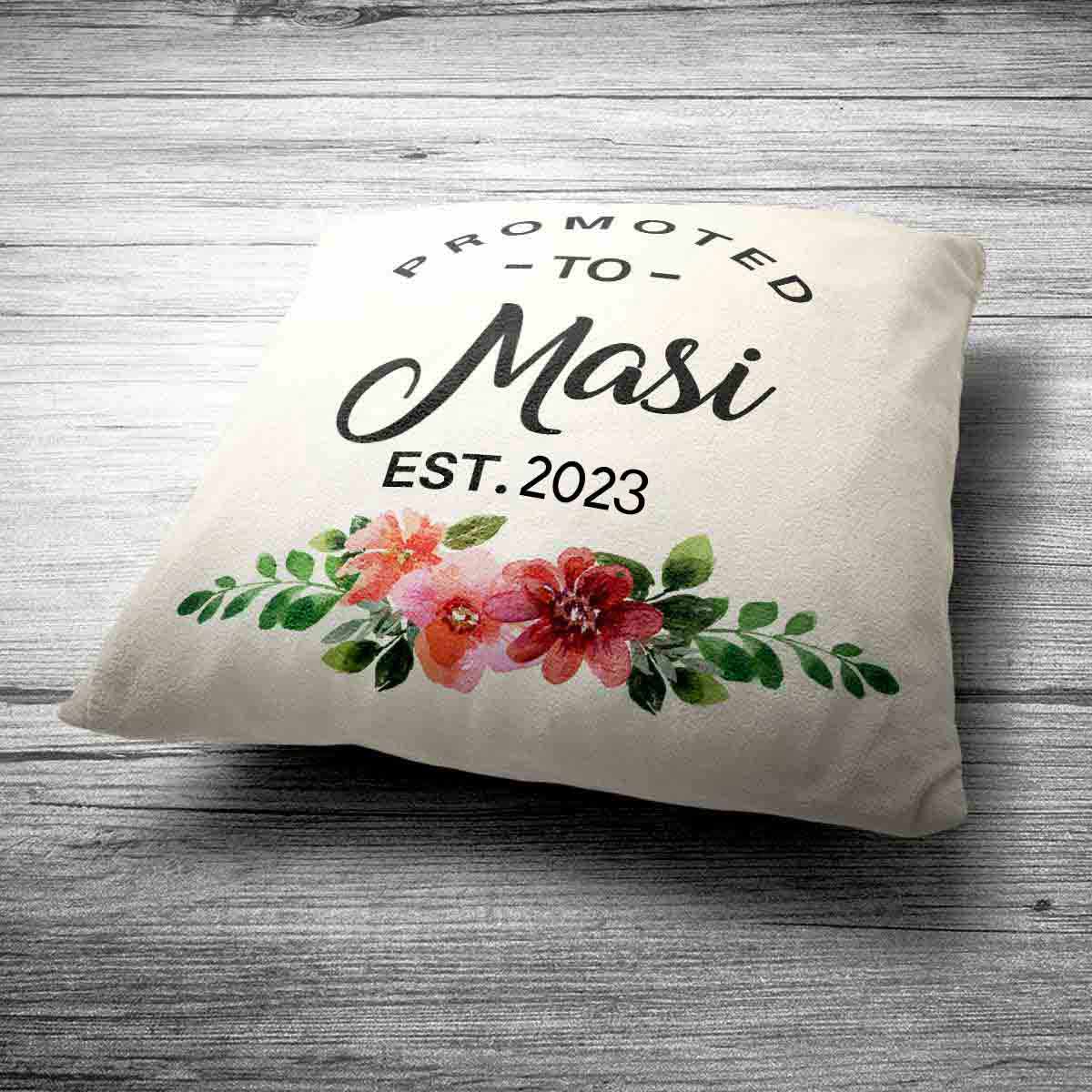Personalised Promoted to Masi Cushion