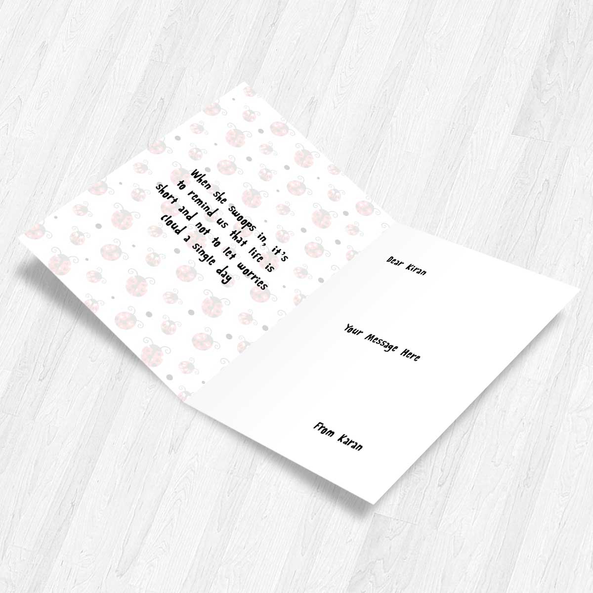 Personalised Why Worry Good Luck Card