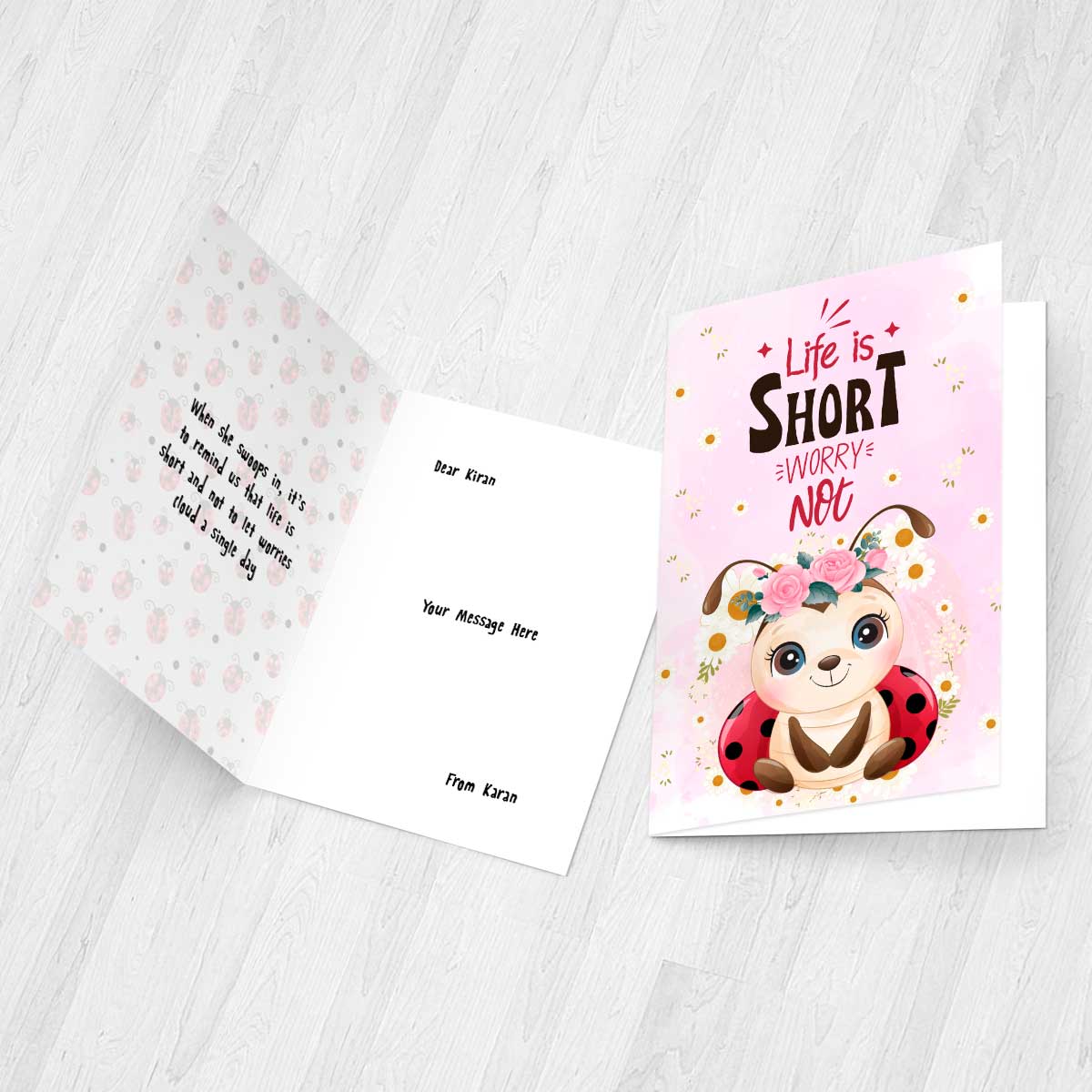 Personalised Why Worry Good Luck Card-3