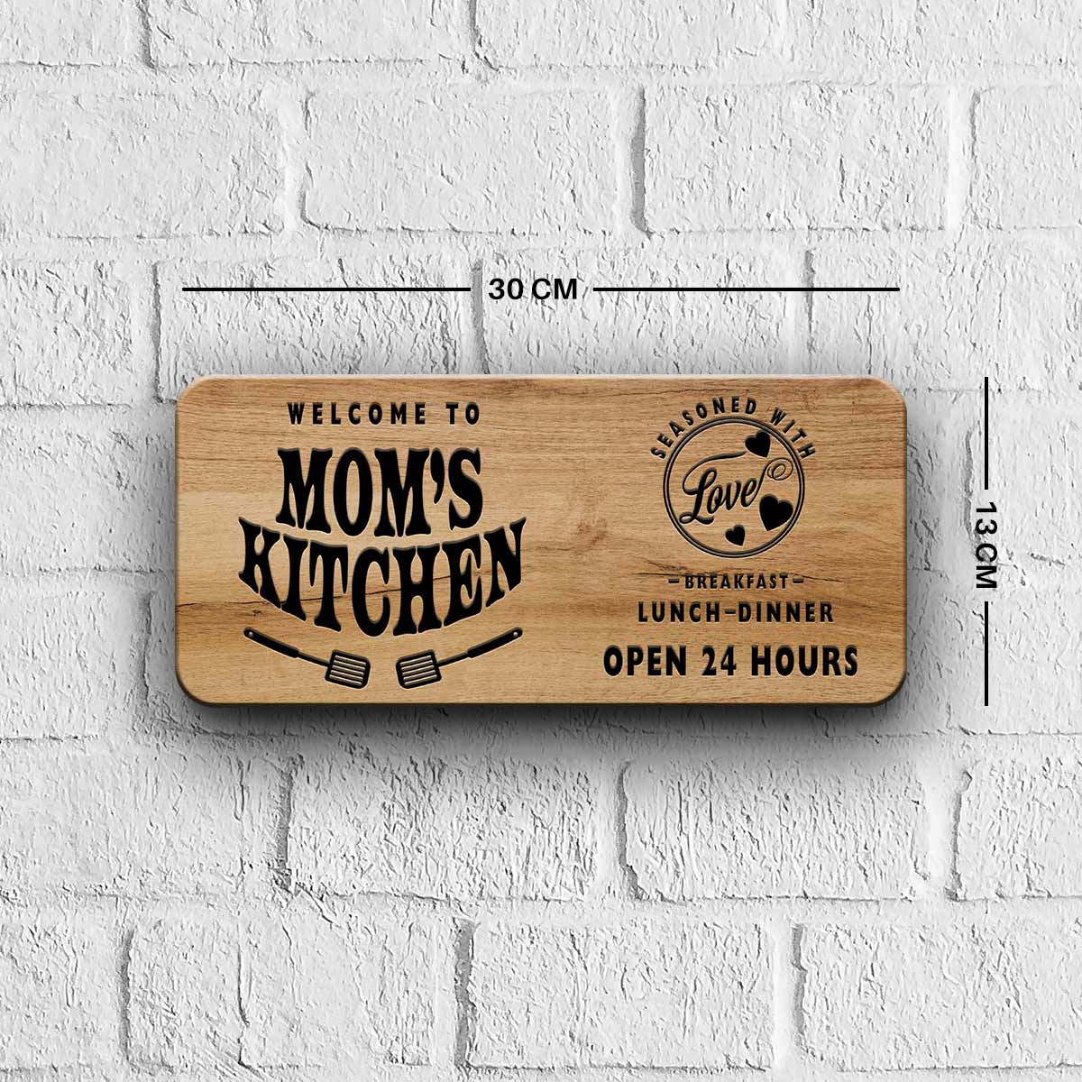 Mom's Kitchen- Seasoned with Love Door Sign-2