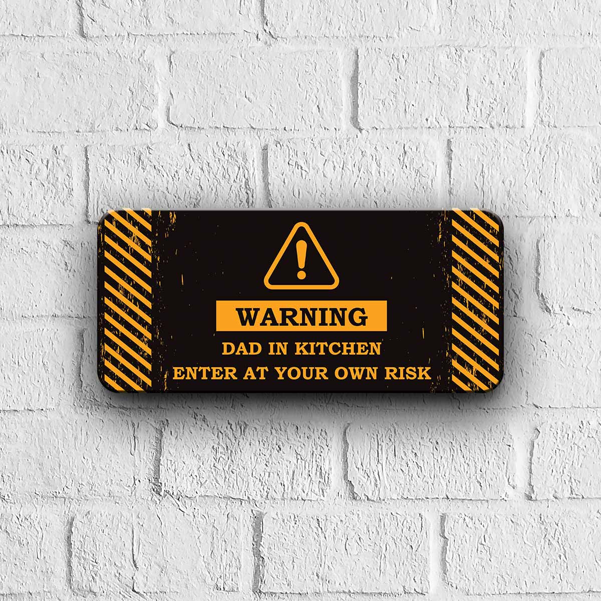 Warning! Dad In Kitchen Door Sign Gift For Dad 1