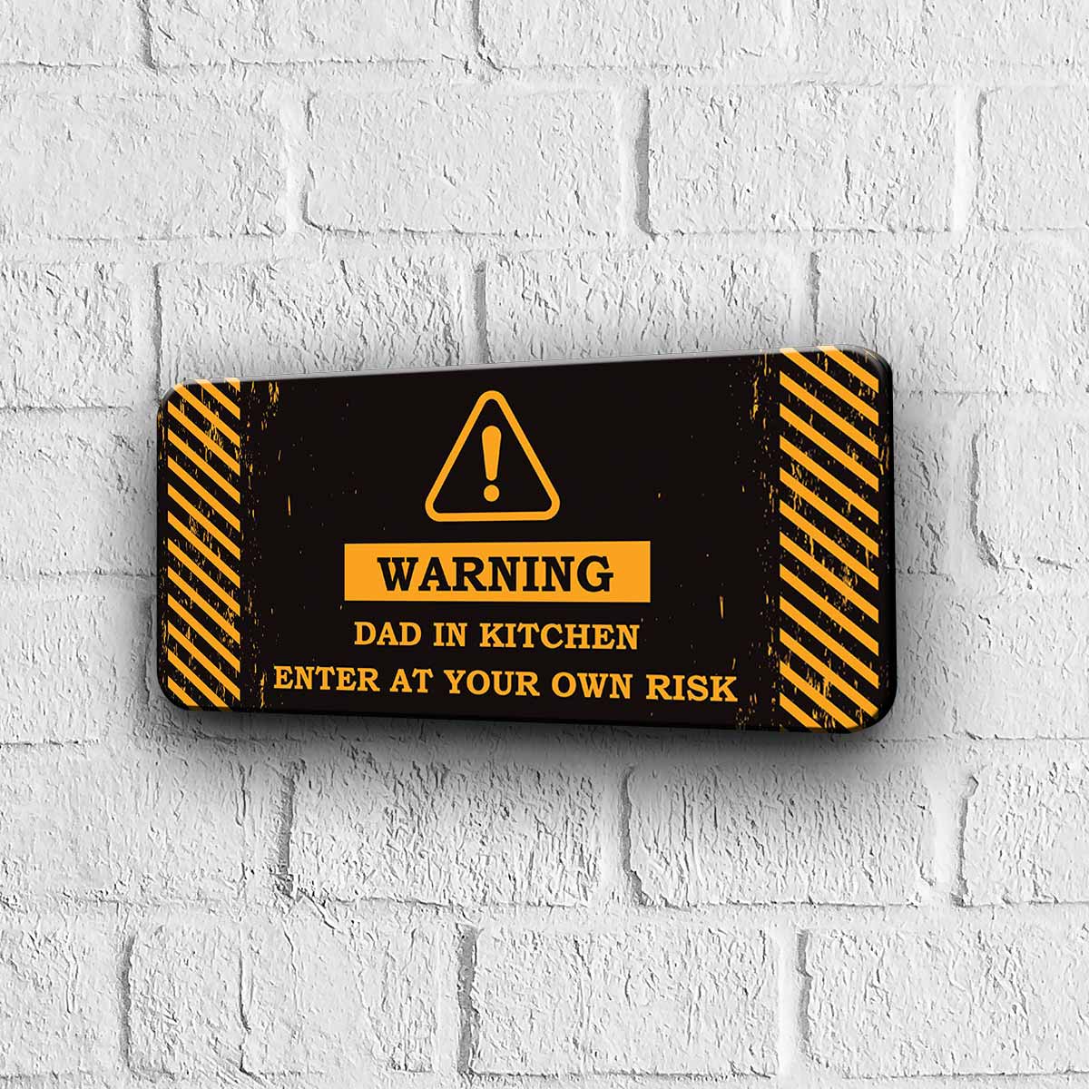 Warning! Dad In Kitchen Door Sign Gift For Dad 2