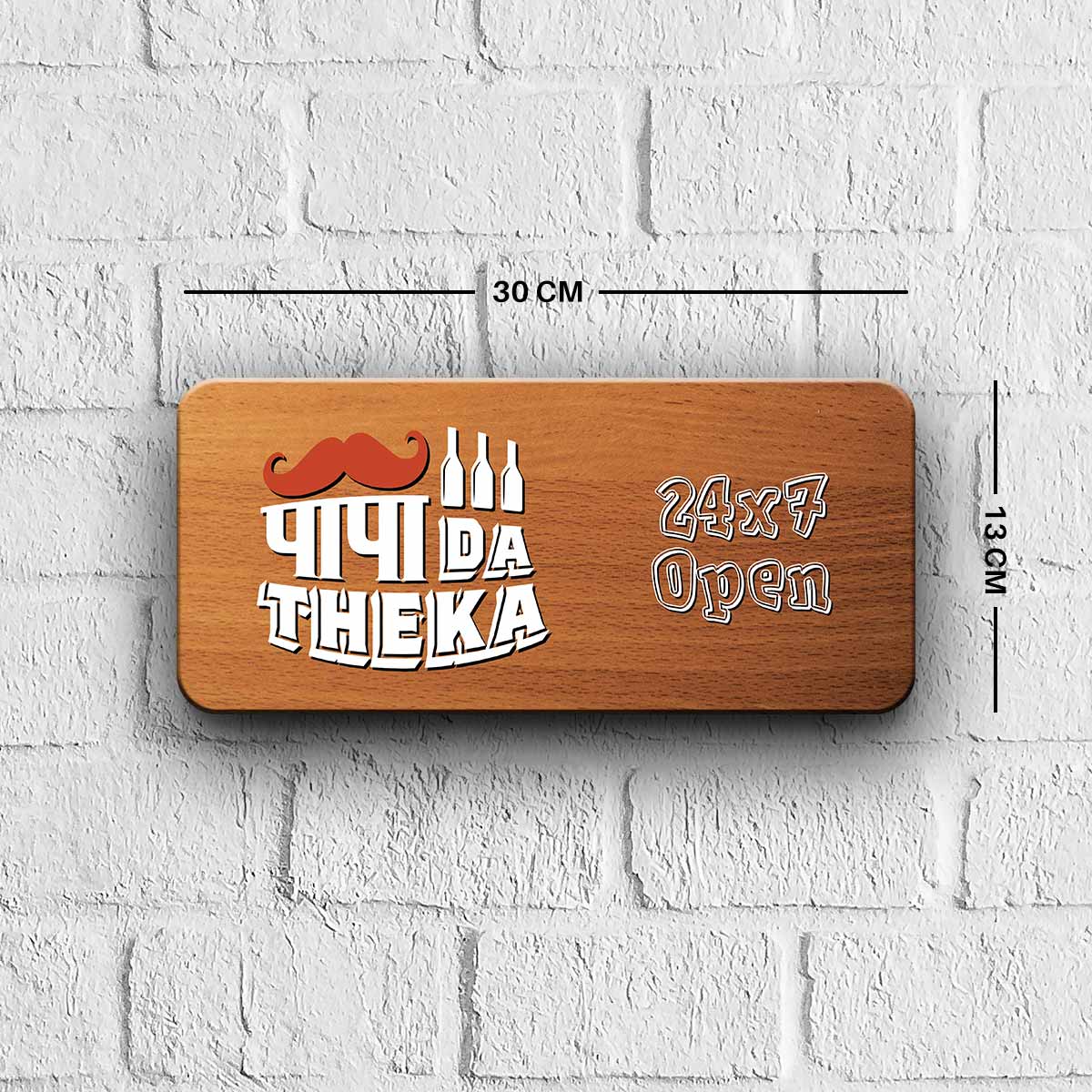 Papa Da Theka 24x7 Open Door Sign Gift For Dad 4