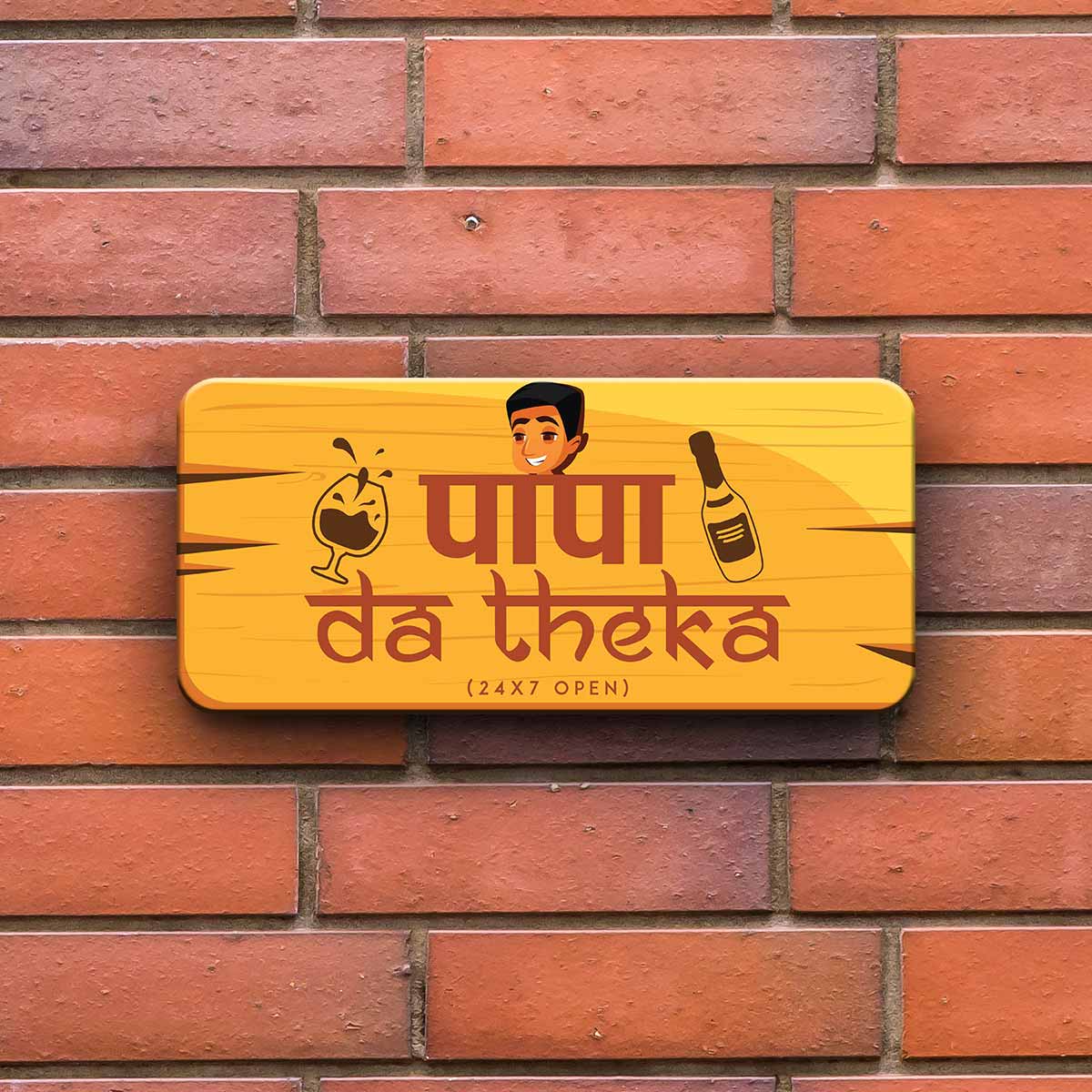 Papa Da Theka Door Sign Gift For Dad 3
