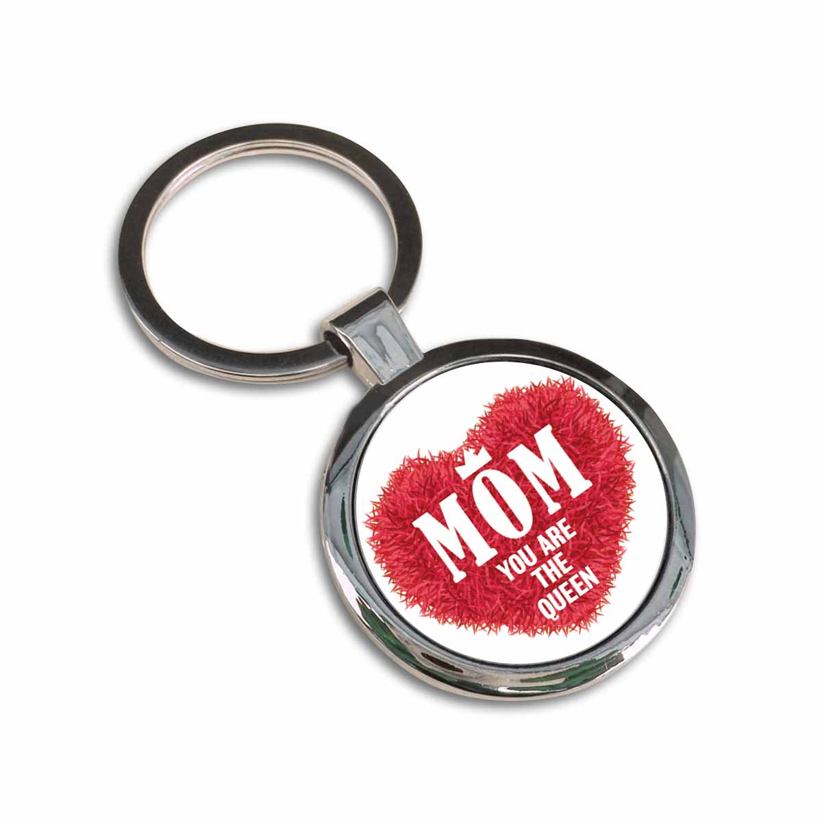 Mom The Queen Round Metal Keychain Gift For Mother's Day 5
