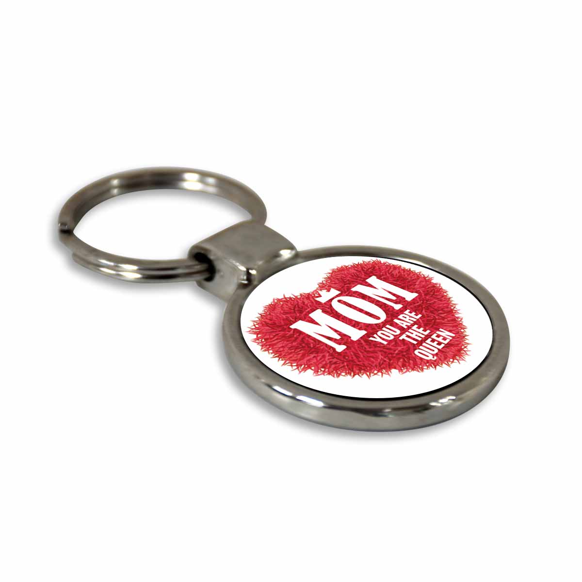 Mom The Queen Round Metal Keychain Gift For Mother's Day 4