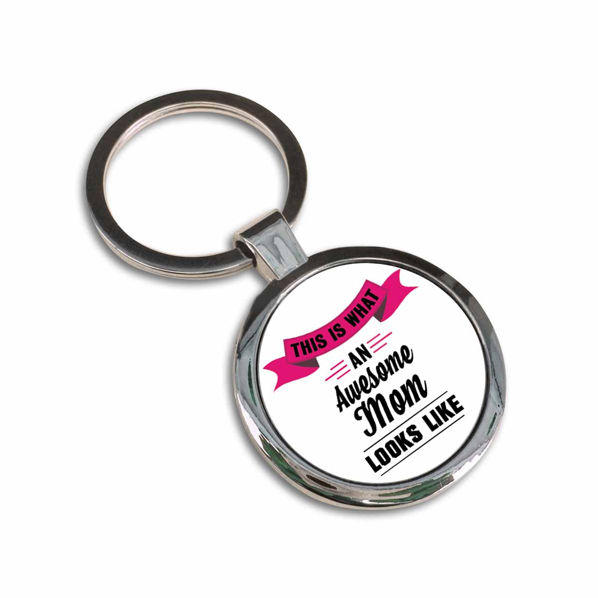 An Awesome Mom Round Metal Keychain Gift For Mother's Day 5