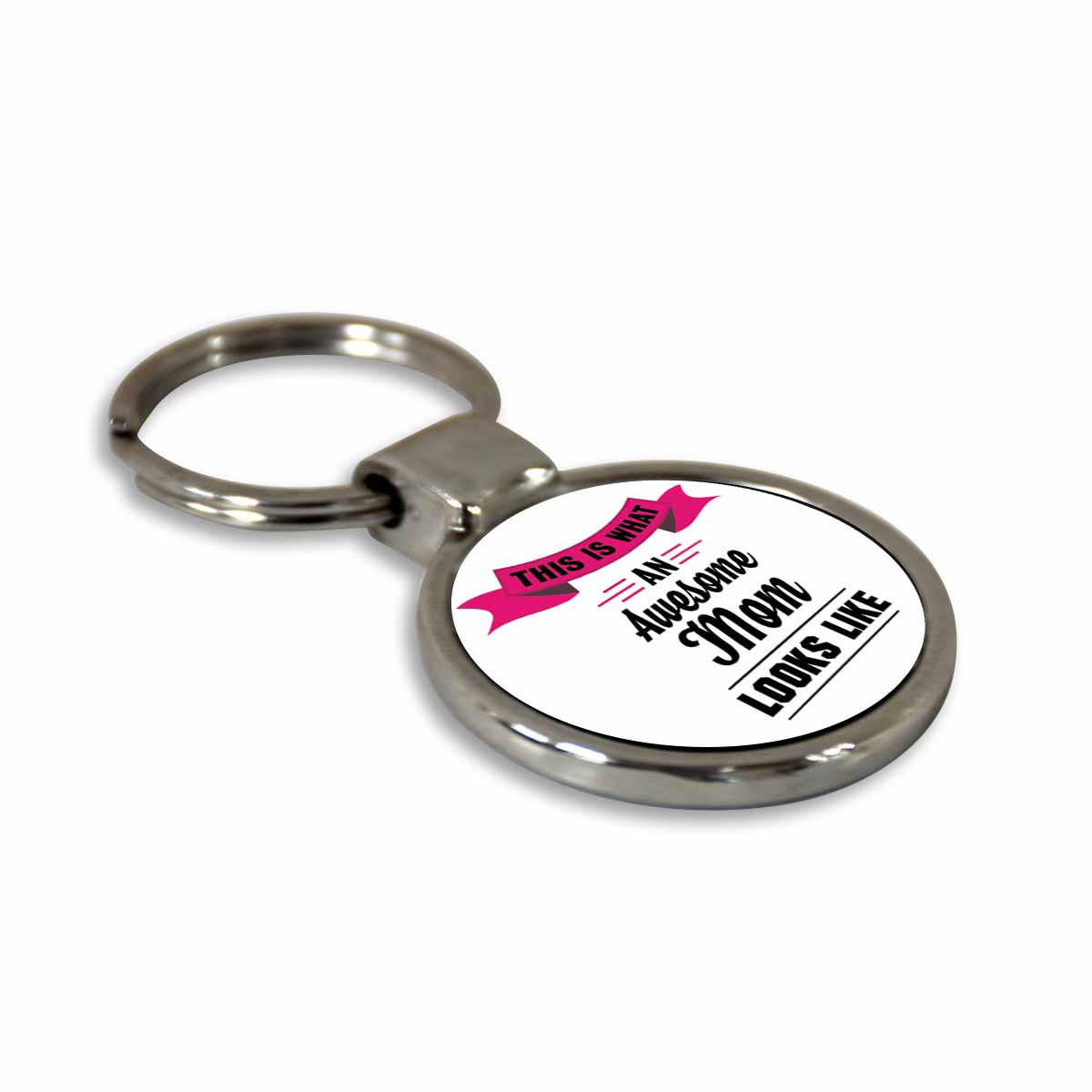 An Awesome Mom Round Metal Keychain Gift For Mother's Day 4