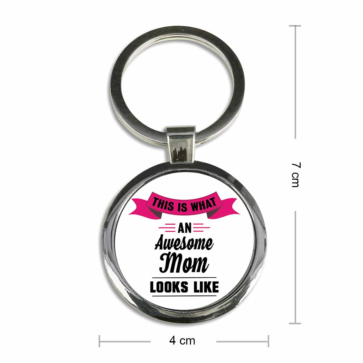 An Awesome Mom Round Metal Keychain Gift For Mother's Day 6