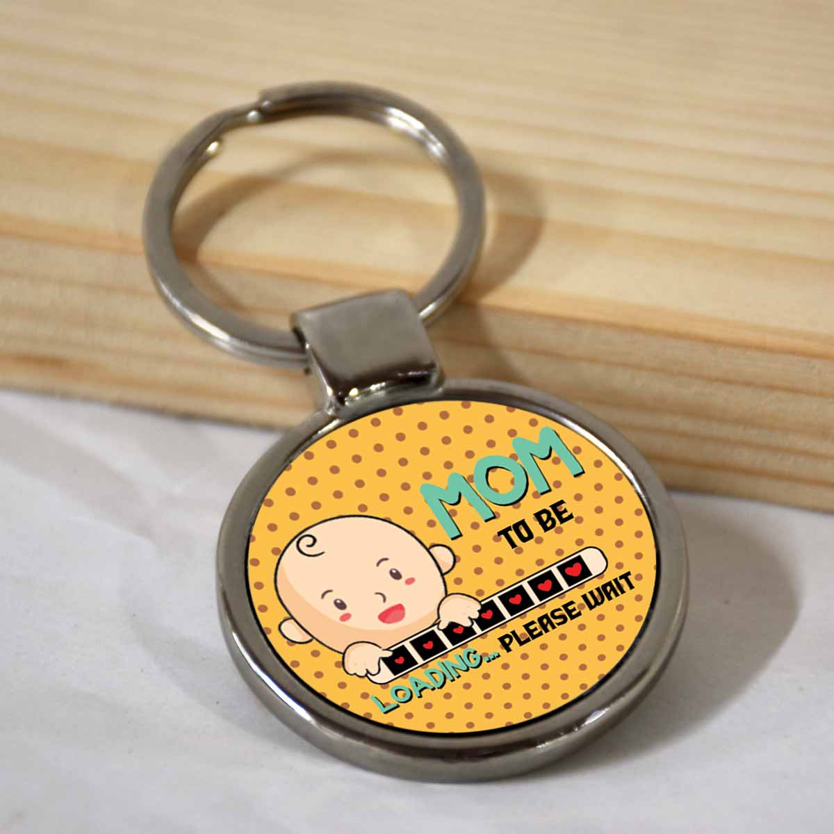 Mom To Be Round Metal Keychain Gift For Mother's Day 1