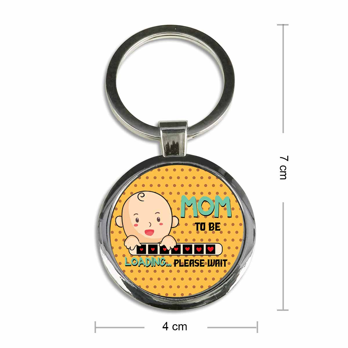 Mom To Be Round Metal Keychain Gift For Mother's Day 6