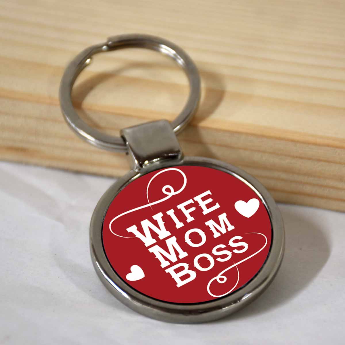 Wife Mom Boss Metal Keychain Gift For Mother's Day 1
