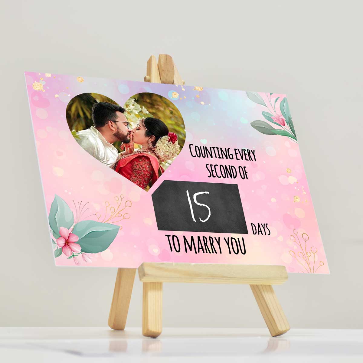 Wedding Countdown Postcards with Easel