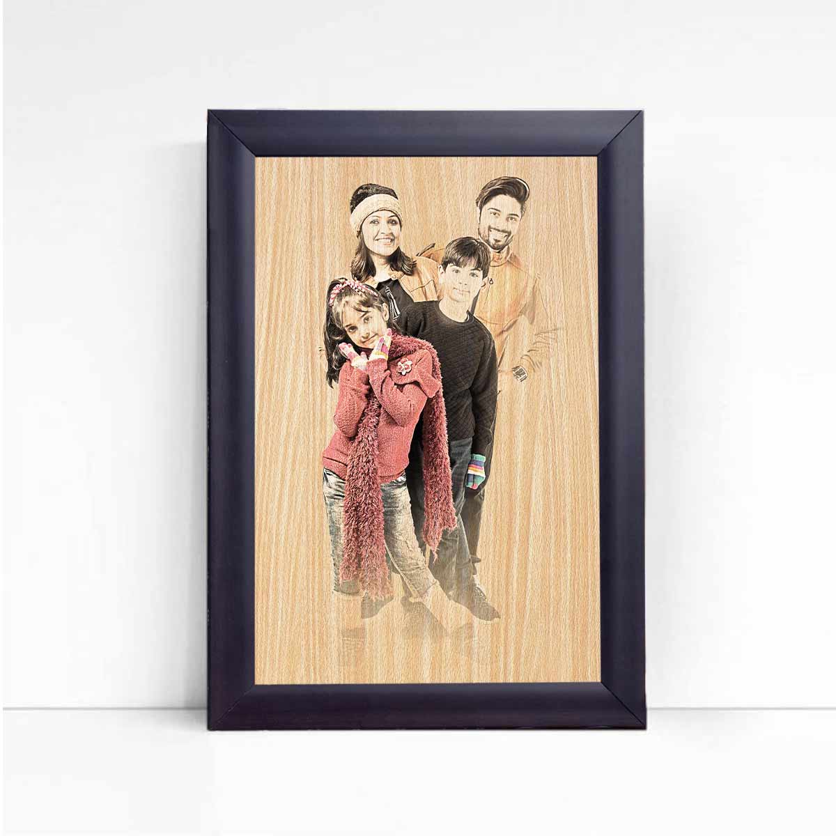 Personalised Wood Texture Print Poster Frame Family