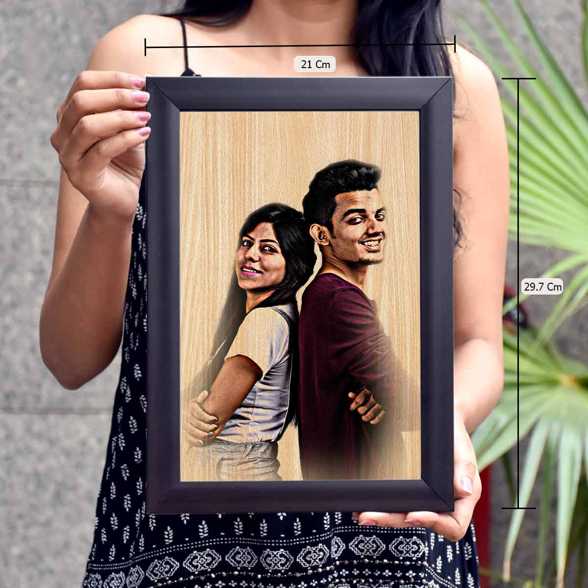Personalised Wood Texture Print Poster Frame Couple