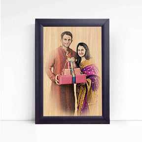Personalised Wood Texture Print Poster Frame Mr and Mrs