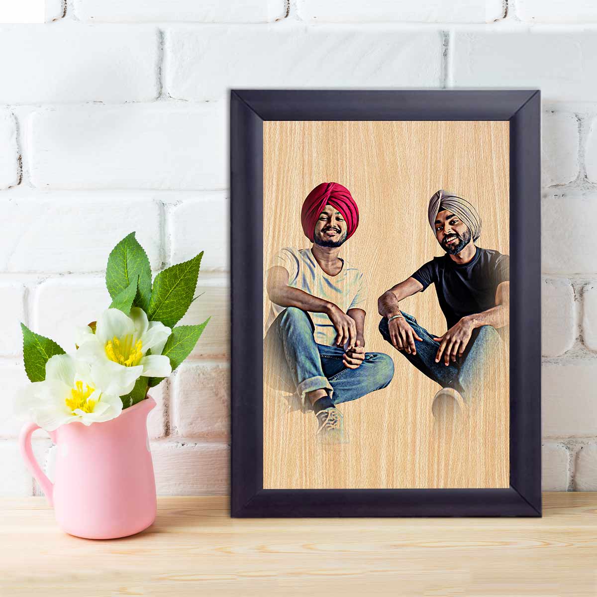 Personalised Wood Texture Print Poster Frame Frame Friends