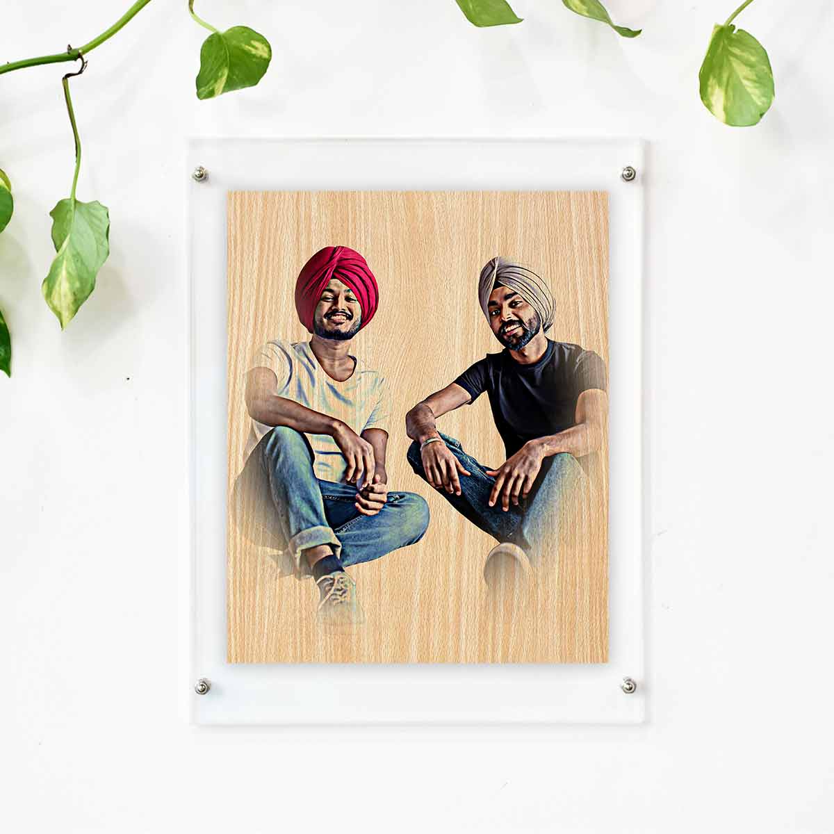 Personalised Wood Texture Print Poster Frame Frame Friends