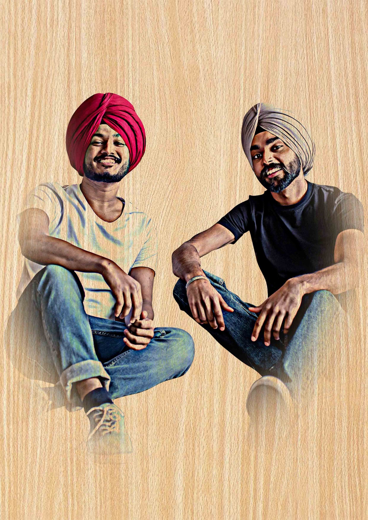 Personalised Wood Texture Painting Poster Friends  - Digital