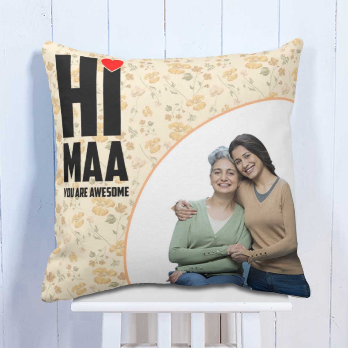 Customized Hi Maa You are Awesome Photo Cushion Gift for Mom 5